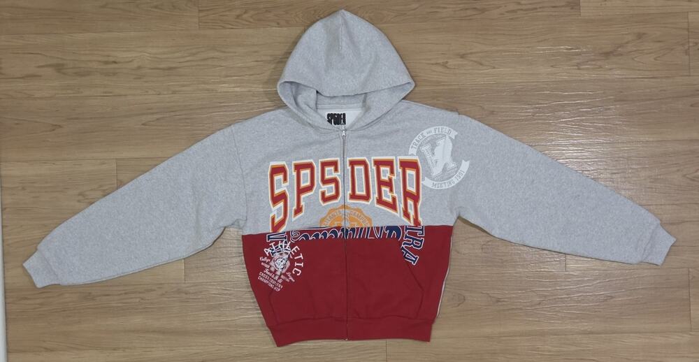 SP5DER CAMPERS FIELD ZIP HOODIE ST004FW26HGR GRAY Size XS Full Zip